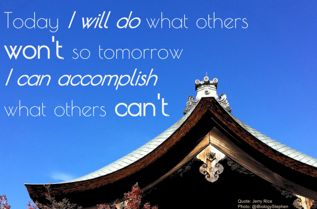 I like this quote, and have it up in my lab. The photo is the roof of a temple nearby. 